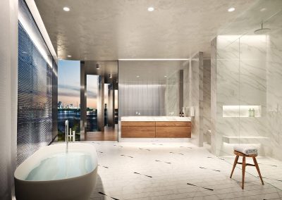 3D rendering sample of a bathroom design at Monad Terrace condo.